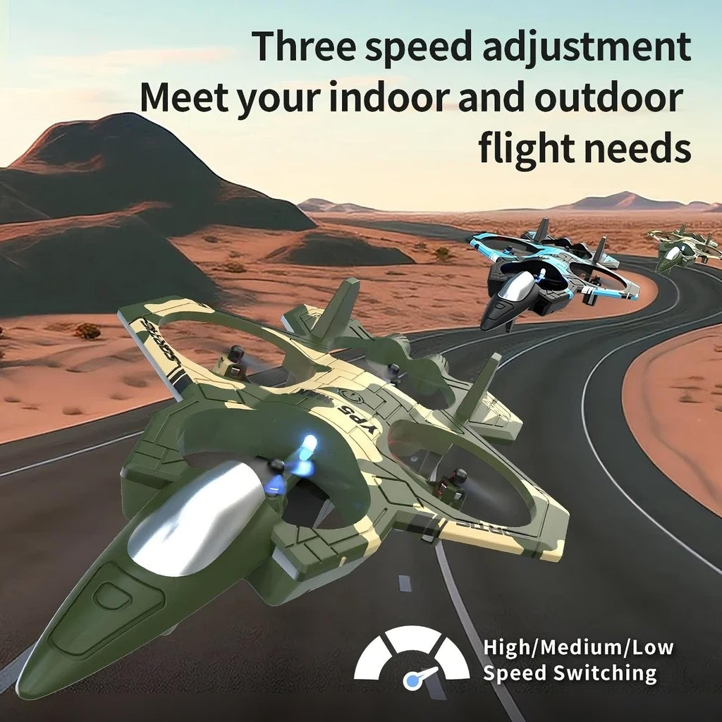 ZentroTech RC Foam Fighter Drone – Beginner-Friendly Remote Control Airplane with LED Lights & 2-Battery Flight